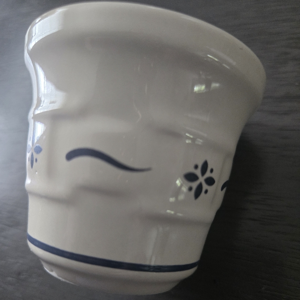 Longaberger Blue Floral Pottery Votive Holder - Picture 7 of 7